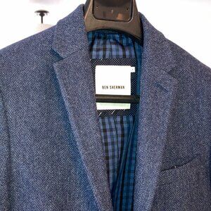 Ben Sherman - Wool Herringbone sport jacket in blue